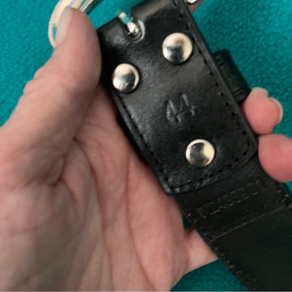 Nocona Black Tooled Leather Belt with Engraved Silver Buckle - Picture 8 of 10